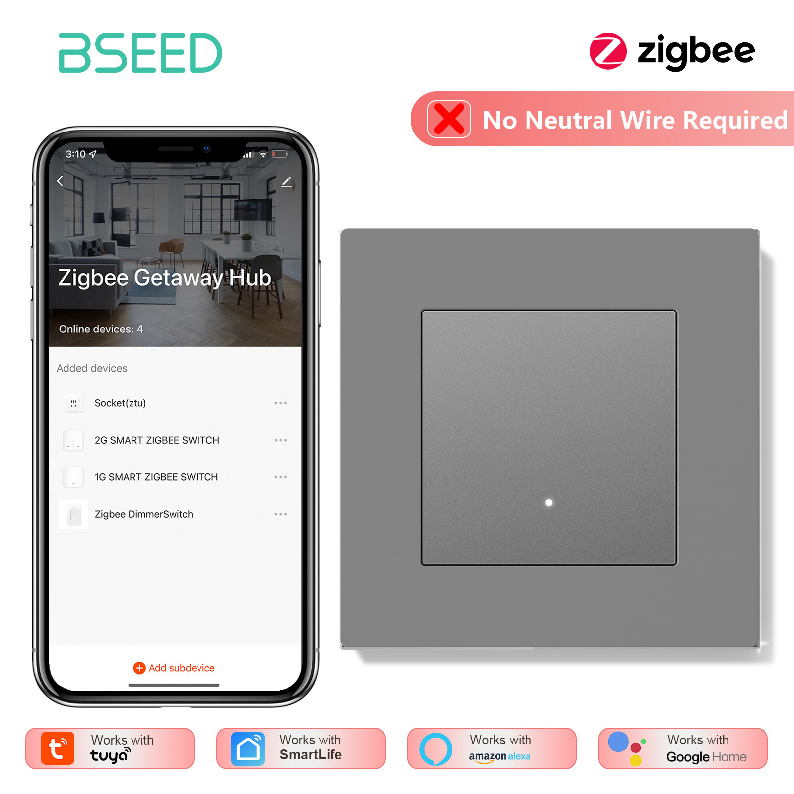 BSEED 1/2/3/4Gang Zigbee Işık  - Tuya 4 Channel incelemesi ve fiyatı